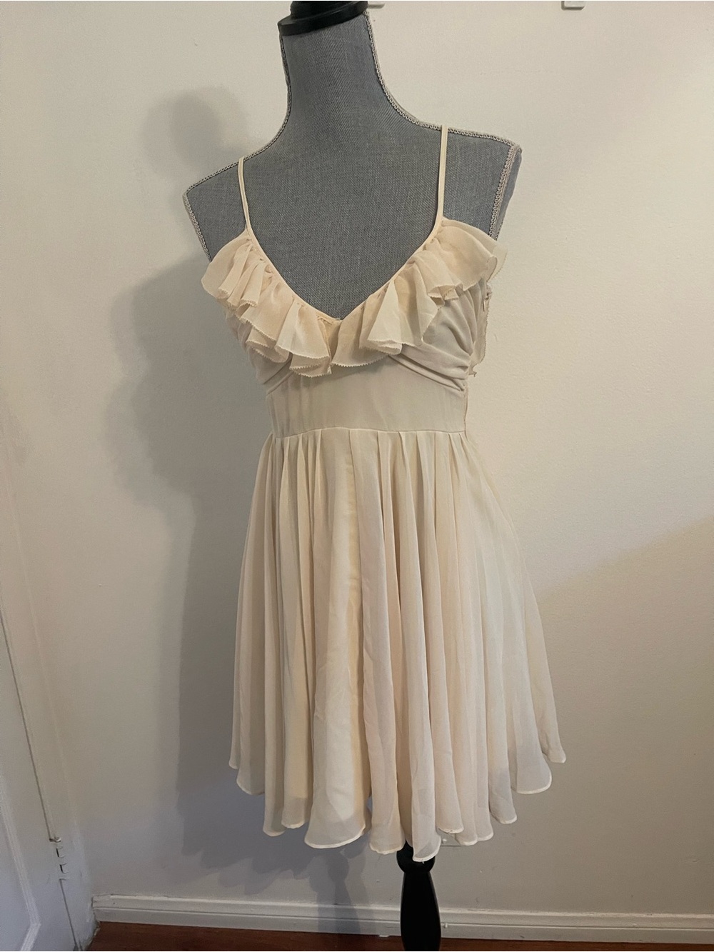 Ark & Co Cream Chiffon Ruffle Slip